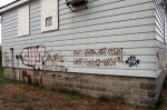 Spray Painted Graffiti, WICC transmitter building
